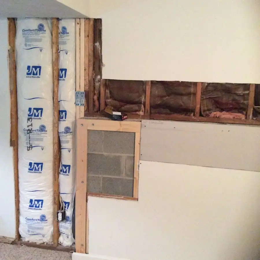 Wall insulation replacement during Basement Flood Cleanup in Oakhurst